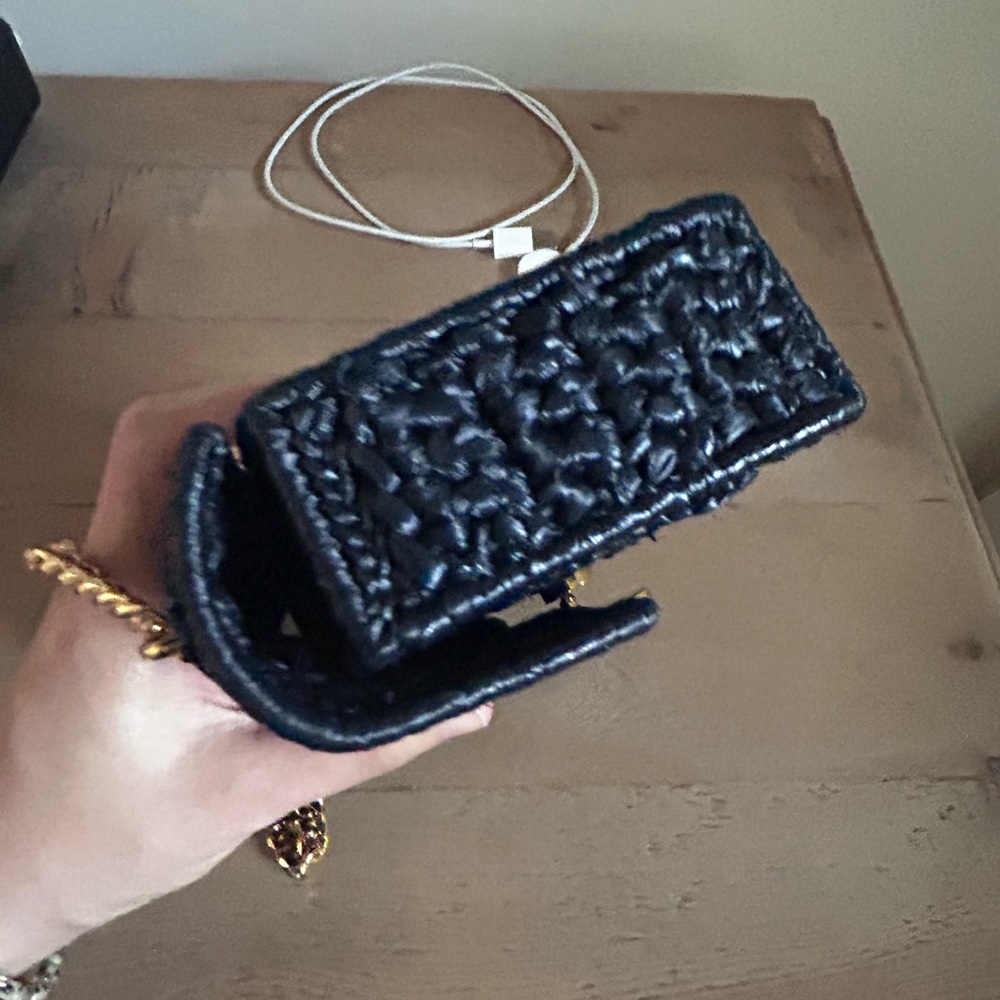 Celine claude raffia limited edition black box bag clutch with chain EUC - Picture 3 of 15